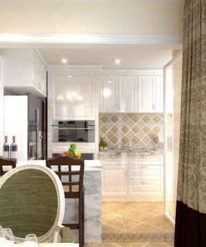 小型别墅厨房与餐厅装修设计效果图