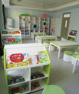 幼儿园阅览室书柜装修效果图片大全