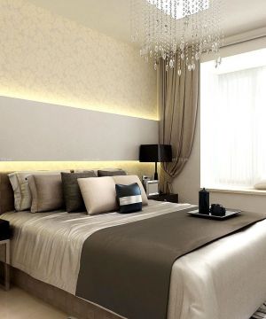 现代欧式风格有飘窗的卧室效果图
