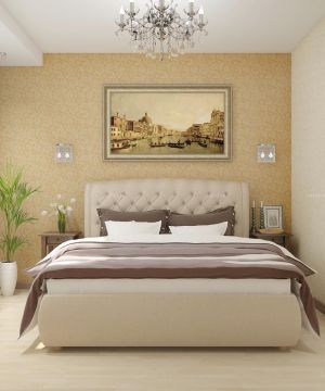 现代卧室装修效果图大全2023图片 花藤壁纸装修效果图片