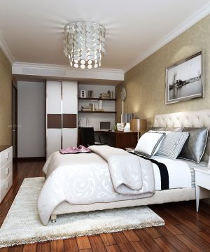 简单卧室花藤壁纸设计装修效果图片