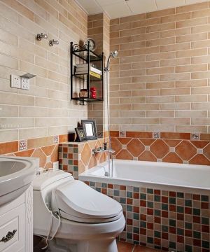 美式家居风格卫生间瓷砖颜色装修效果图片