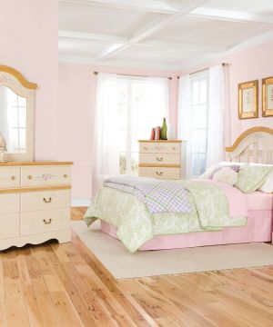 现代欧式风格女孩子卧室装修效果图