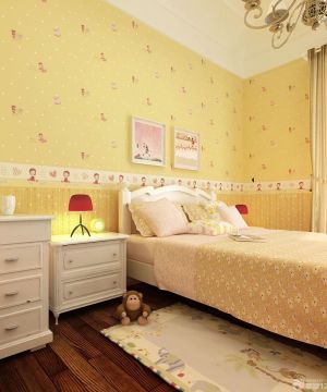 女生小卧室卡通壁纸装修效果图片