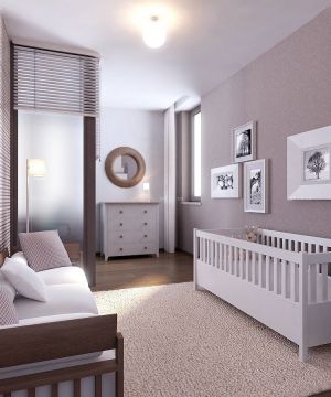 宝宝卧室条纹壁纸装修效果图片