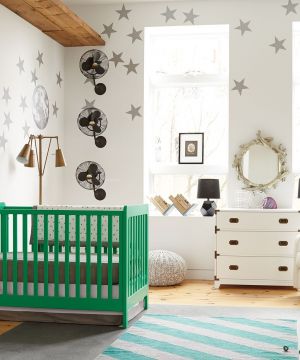 美式宝宝卧室墙面设计装修效果图片