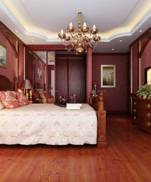 新古典别墅婚房卧室布置装修效果图