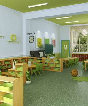 高档幼儿园教室置物架装修效果图片