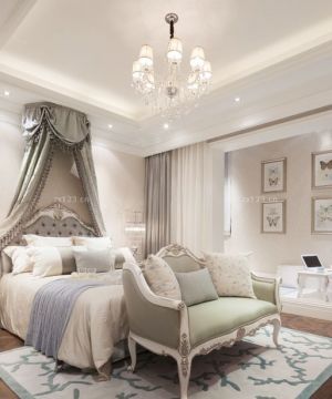 漂亮的现代古典主卧室装修效果图片
