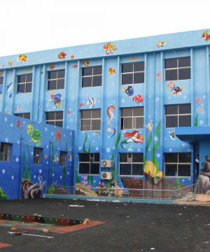幼儿园外墙彩绘设计实景图