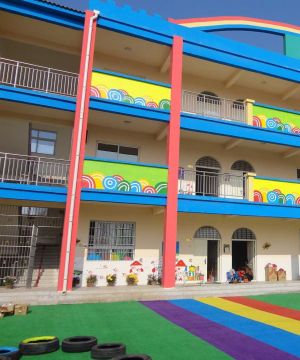 现代幼儿园外墙彩绘设计图片