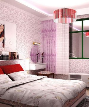 现代6平方米卧室小花壁纸装修效果图片