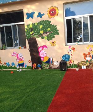 小型幼儿园外墙彩绘装修效果图片