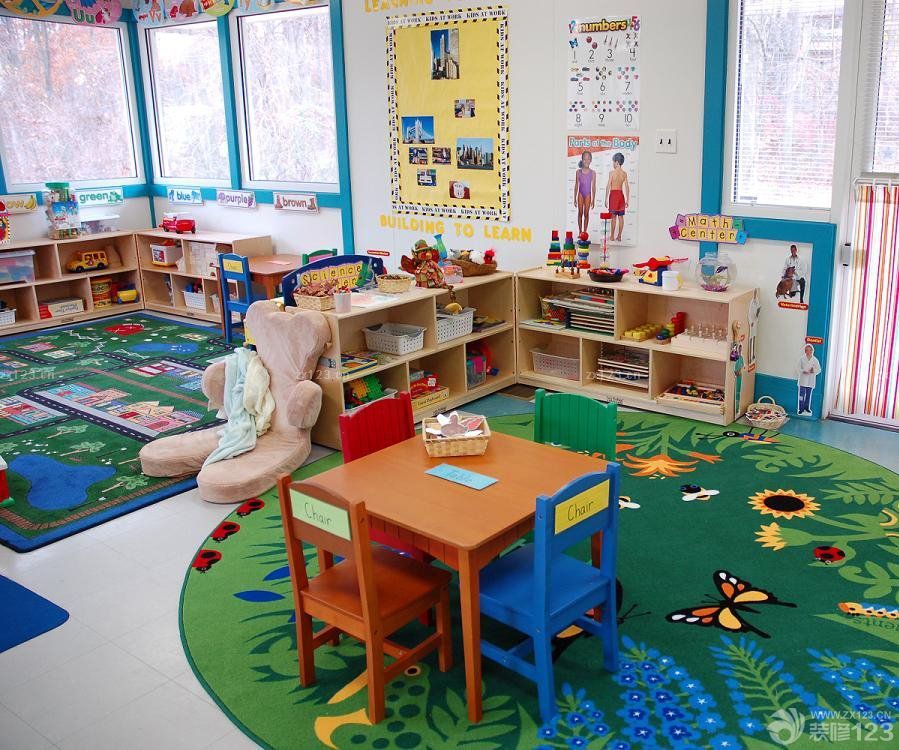 艺术幼儿园室内地垫装修效果图片
