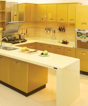 厨房装修图片 黄色橱柜装修效果图片