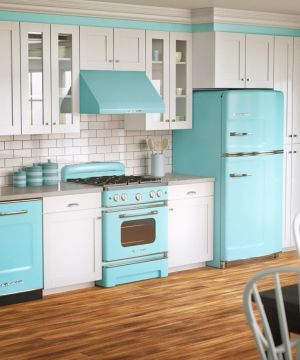 美式厨房橱柜颜色装修图片