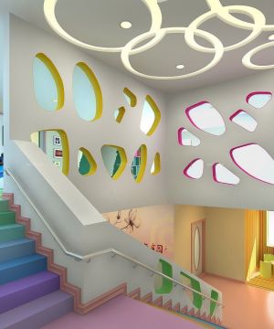 国际幼儿园室内楼梯设计效果图图片欣赏