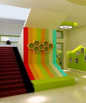 国际幼儿园室内楼梯设计效果图片