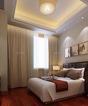现代中式风格楼房卧室装修图片