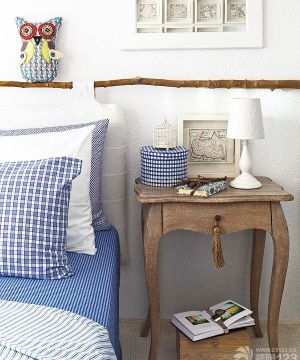蓝色卧室实木家具装修效果图片