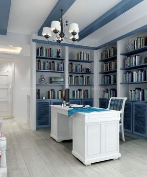 地中海风格家居书房装饰设计效果图