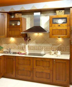 美式小户型厨房灶台设计效果图片