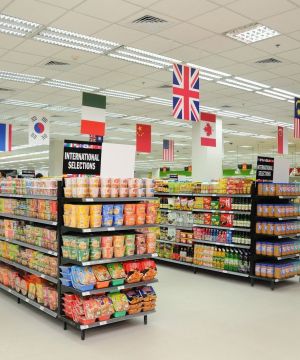 大型超市集成吊顶灯装修效果图片欣赏