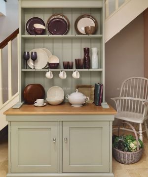 美式小户型整体厨房橱柜颜色效果图