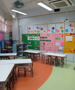 特色幼儿园教室背景墙装修效果图片