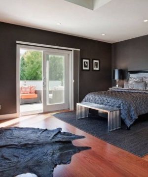 现代别墅卧室地毯装修效果图片
