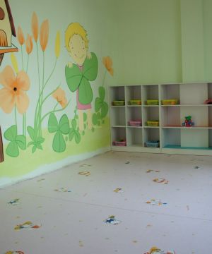 现代简约幼儿园室内背景墙画设计效果图