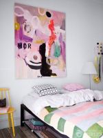 现代时尚公寓床头背景墙装修效果图片