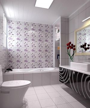 欧式厕所暗花瓷砖装修效果图片