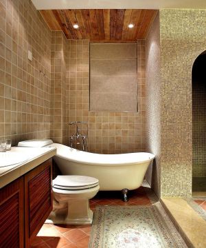 欧式厕所小格子砖墙面装修设计效果图片