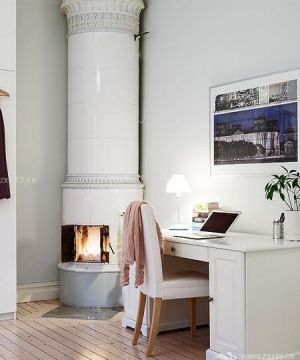 北欧风格卧室壁炉装修效果图片