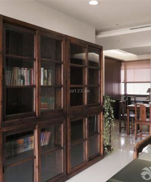 中式家装风格书柜设计效果图