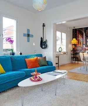北欧田园风格客厅沙发颜色搭配案例