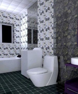 厕所简约瓷砖拼花贴图装修效果图
