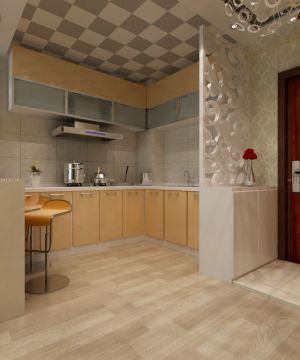 现代风格u型厨房橱柜装修效果图