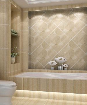 别墅超小厕所瓷砖背景墙装饰装修效果图