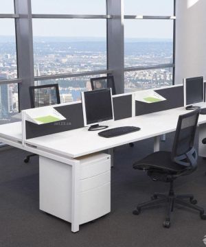 现代简单办公室办公桌椅装修效果图片