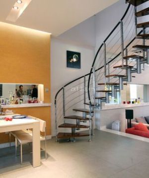 现代时尚家居旋转楼梯装修效果图片