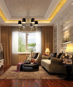 新古典欧式风格小客厅装饰画装修图片