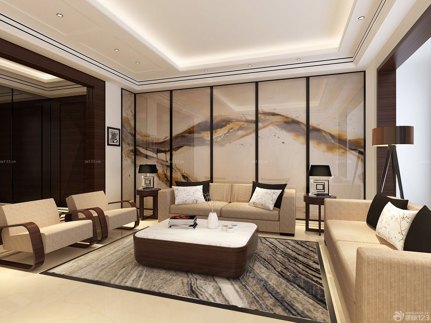 最新欧式客厅沙发摆放装修效果图片