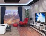 现代别墅卧室电视背景墙设计效果图