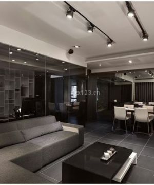 黑白室内装潢客厅设计效果图