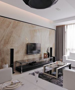 室内客厅石材电视背景墙设计