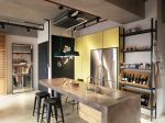 loft工业风格开放式厨房吧台装修案例