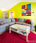 温馨小户型客厅红色地毯贴图效果图片