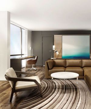 现代客厅沙发摆放设计装修效果图片